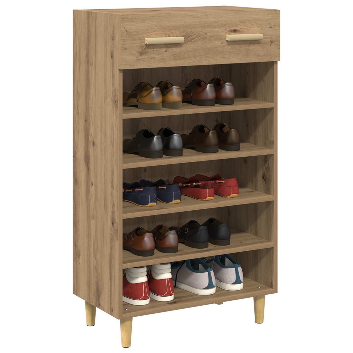Schuhschrank 60 x 35 x 105 cm Holzwerkstoff Kunsthandwerk Eiche