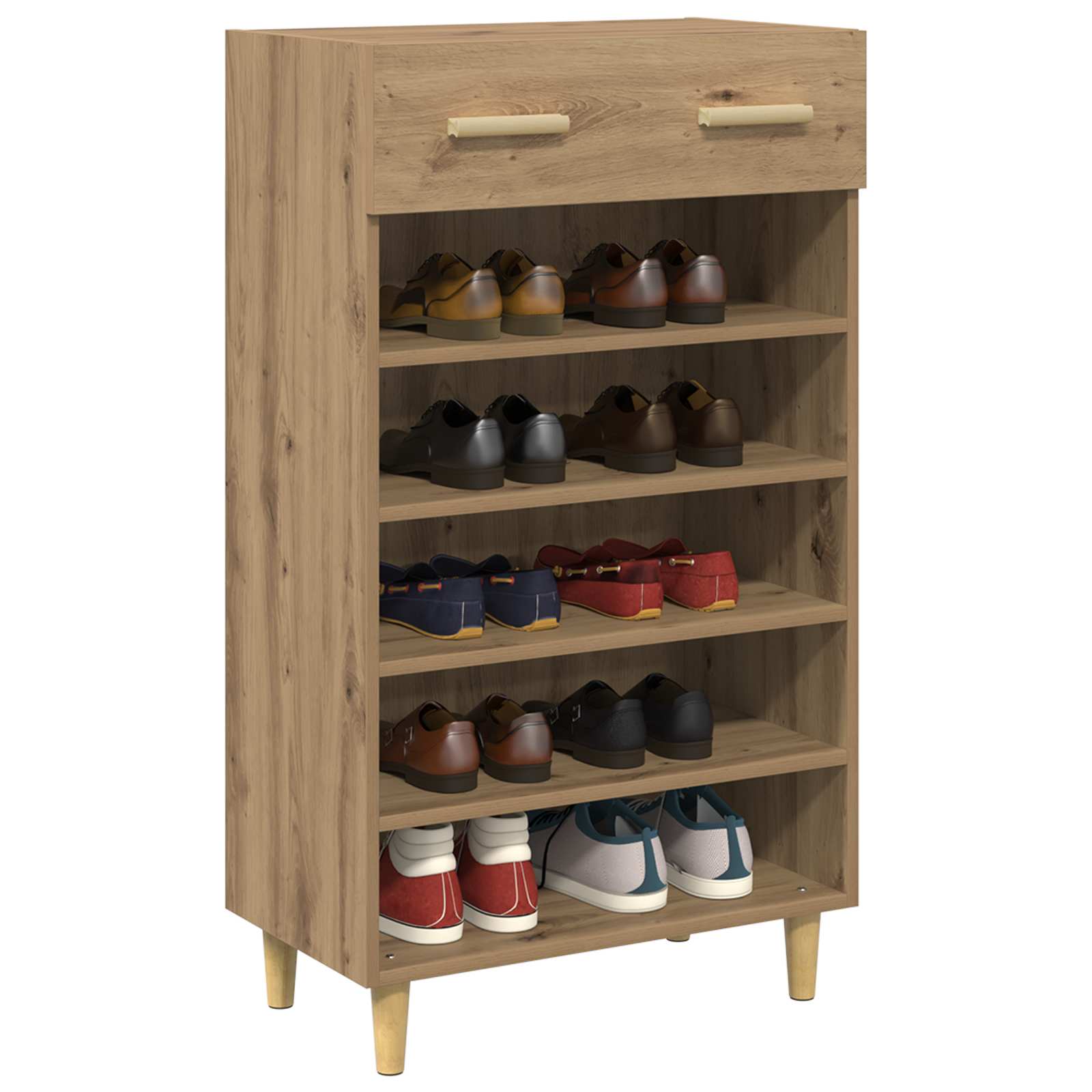 Schuhschrank 60 x 35 x 105 cm Holzwerkstoff Kunsthandwerk Eiche