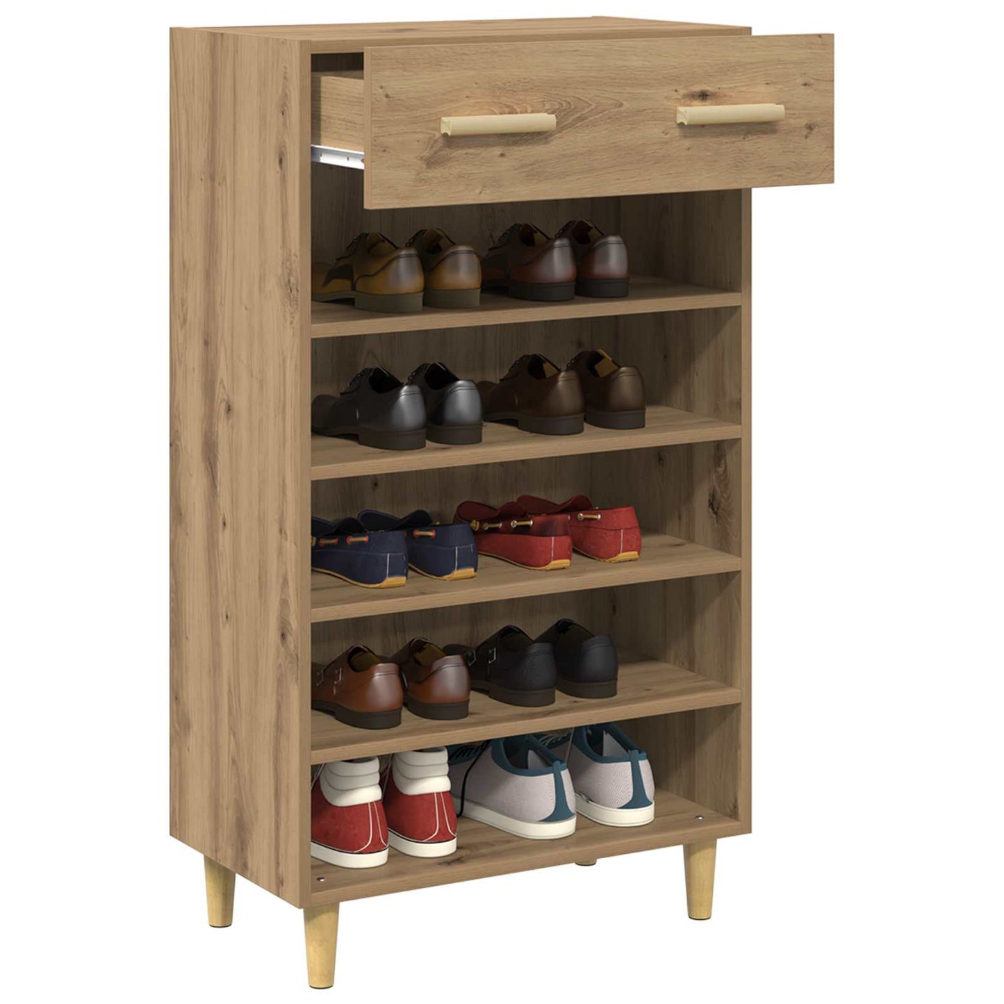 Schuhschrank 60 x 35 x 105 cm Holzwerkstoff Kunsthandwerk Eiche