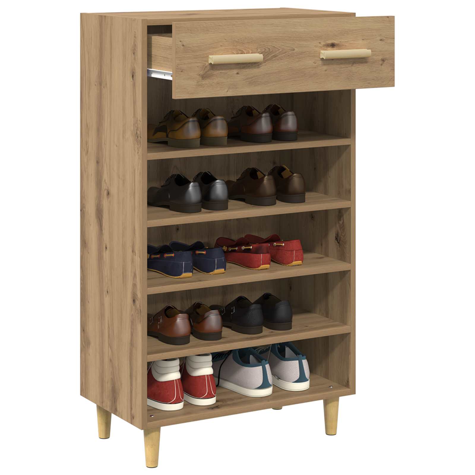 Schuhschrank 60 x 35 x 105 cm Holzwerkstoff Kunsthandwerk Eiche