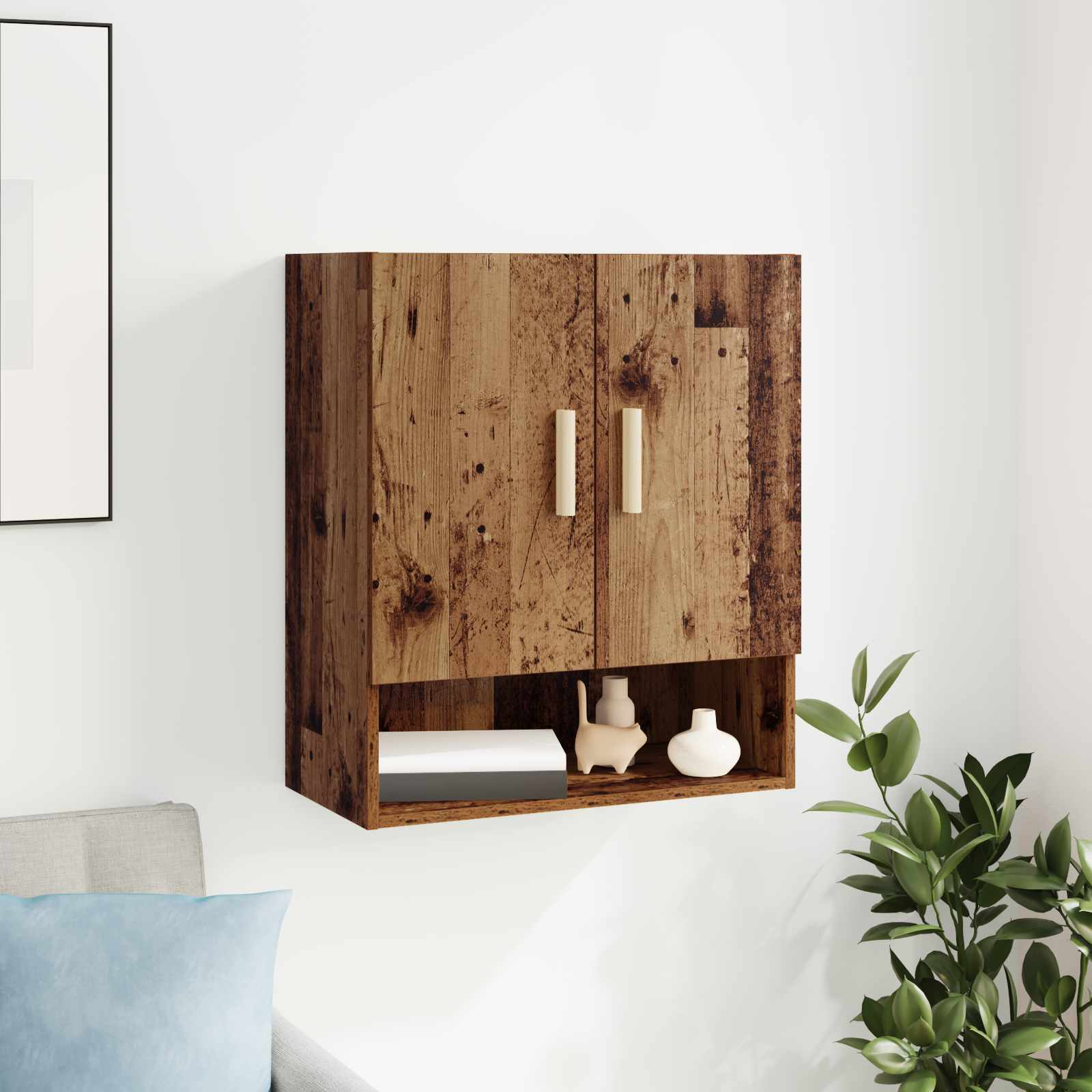 Wandschrank 60 x 31 x 70 cm Holzwerkstoff Altholz