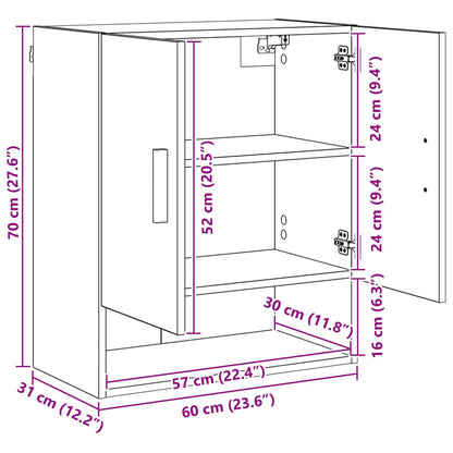 Wandschrank 60 x 31 x 70 cm Holzwerkstoff Artisan-Eiche