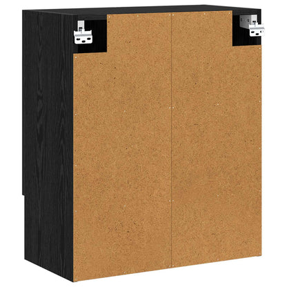 Wandschrank 60 x 31 x 70 cm Holzwerkstoff Schwarz Eichen-Optik