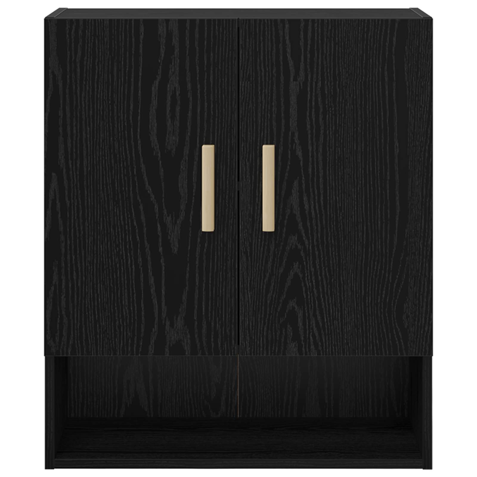 Wandschrank 60 x 31 x 70 cm Holzwerkstoff Schwarz Eichen-Optik