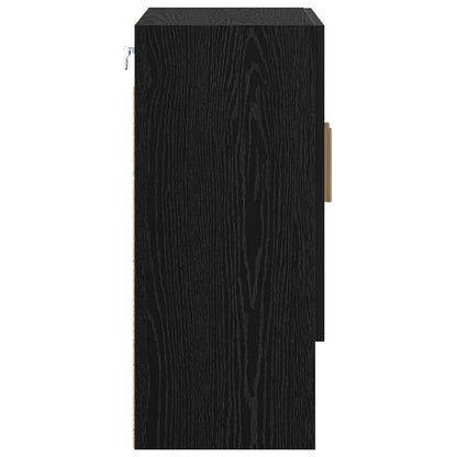 Wandschrank 60 x 31 x 70 cm Holzwerkstoff Schwarz Eichen-Optik