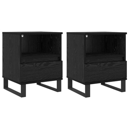 Bettschrank Schwarz Eichen-Optik 40 x 35 x 50 cm Holzwerkstoff
