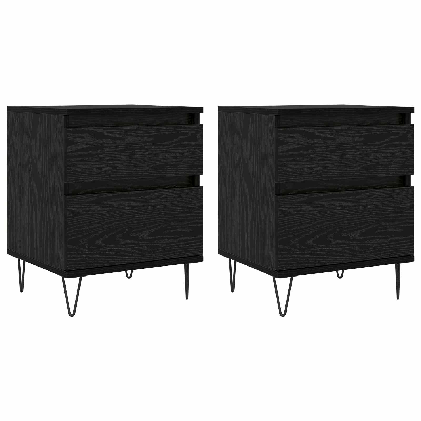 Bettschrank Schwarz Eichen-Optik 40 x 35 x 50 cm Holzwerkstoff