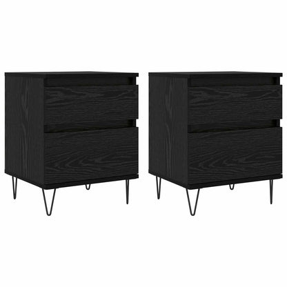 Bettschrank Schwarz Eichen-Optik 40 x 35 x 50 cm Holzwerkstoff