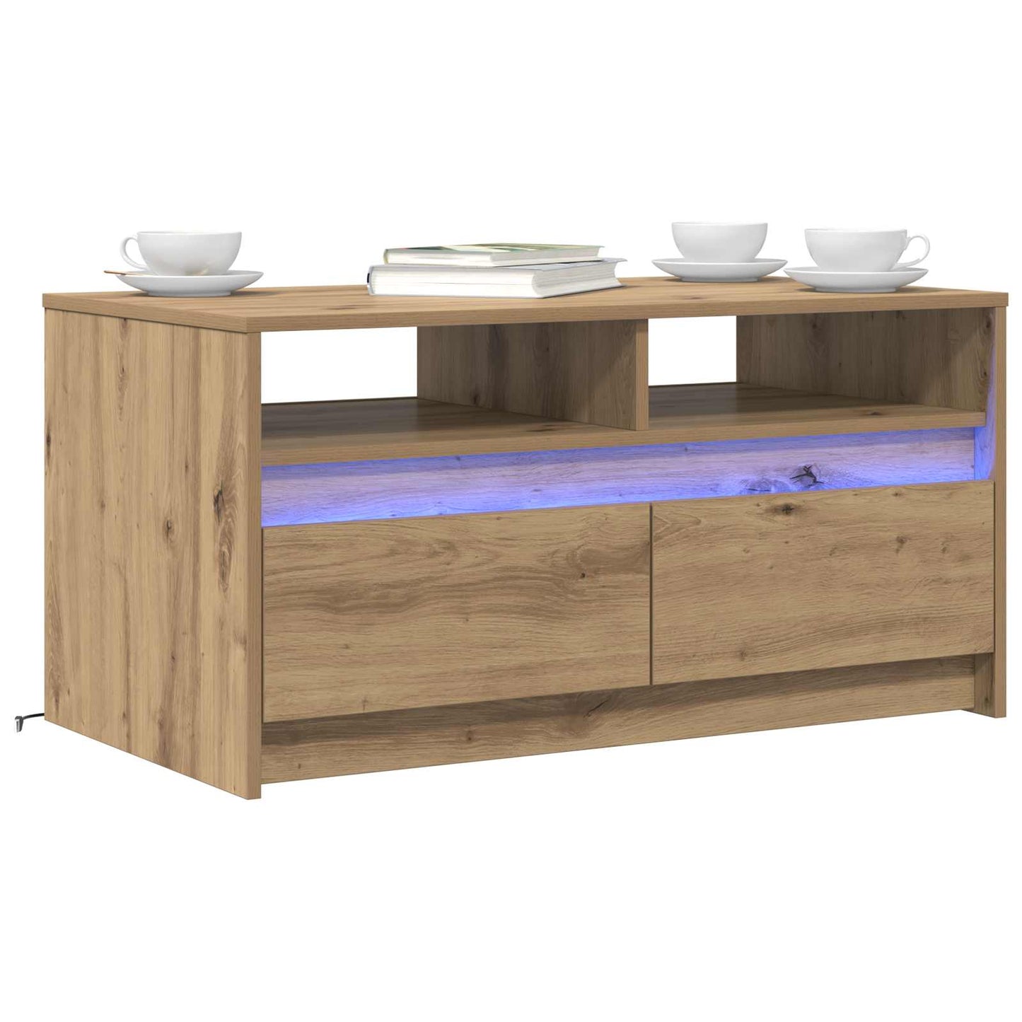 Couchtisch Kunsthandwerk Eiche 90 x 50 x 45 cm Holzwerkstoff