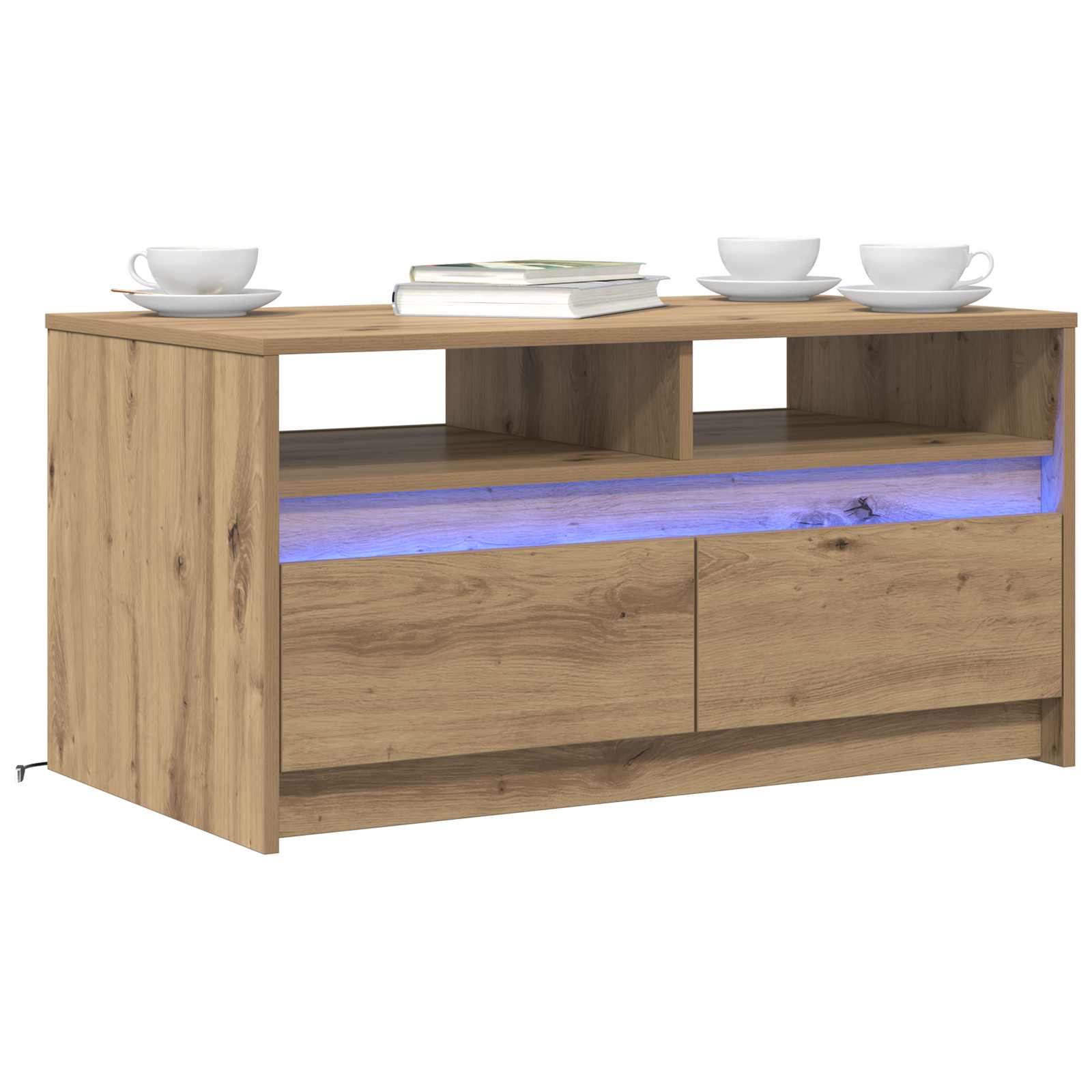 Couchtisch Kunsthandwerk Eiche 90 x 50 x 45 cm Holzwerkstoff