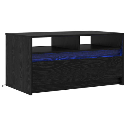 Couchtisch Schwarz Eichen-Optik 90 x 50 x 45 cm Holzwerkstoff