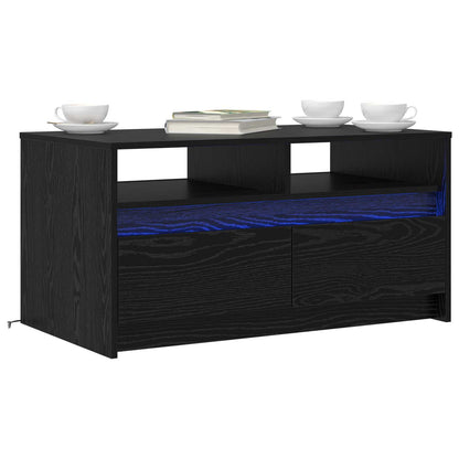 Couchtisch Schwarz Eichen-Optik 90 x 50 x 45 cm Holzwerkstoff
