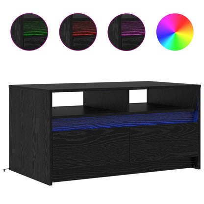Couchtisch Schwarz Eichen-Optik 90 x 50 x 45 cm Holzwerkstoff
