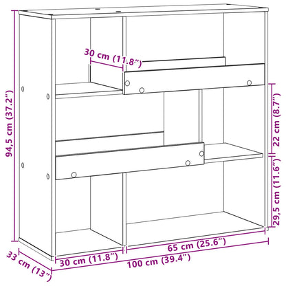 Bücherregal 4 Ebenen 100 x 33 x 94,5 cm Holzwerkstoff