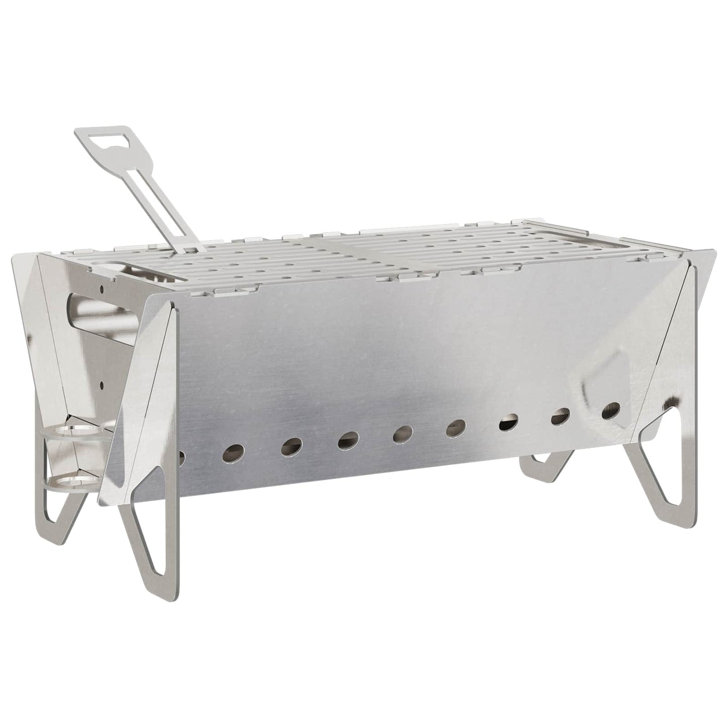 Camping Feuerstelle 42 x 22 x 18 cm Edelstahl Silber