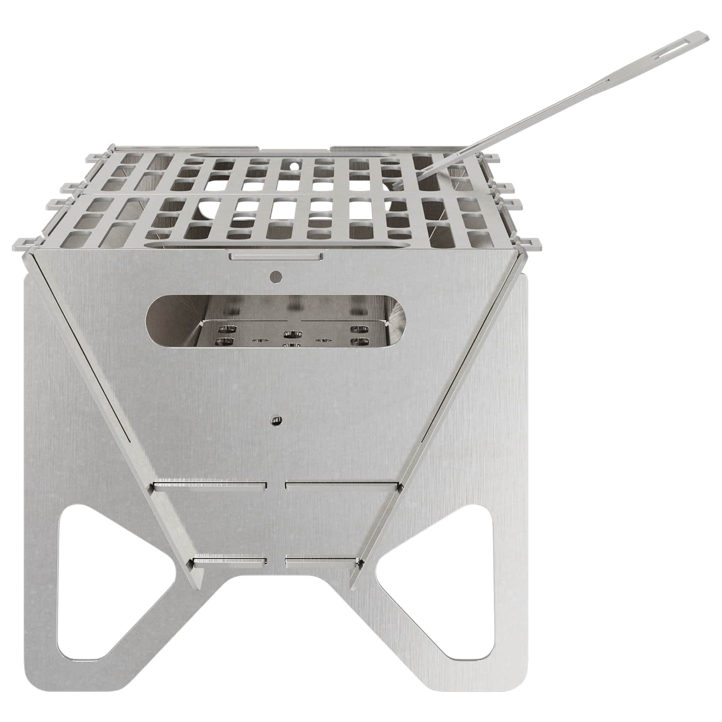 Camping Feuerstelle 42 x 22 x 18 cm Edelstahl Silber