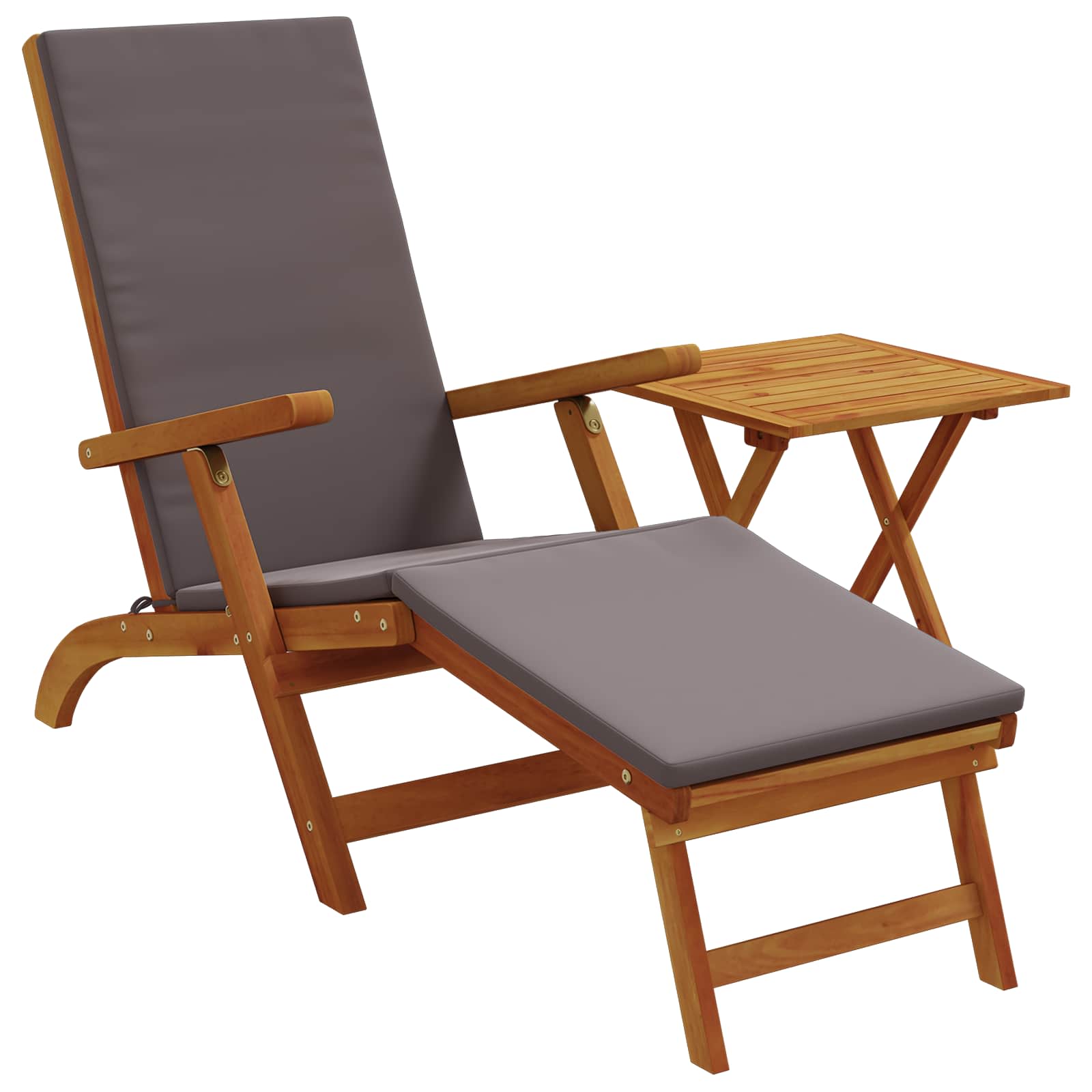 Reclining and Folding Sunlounger 2 pcs Dunkelgrau