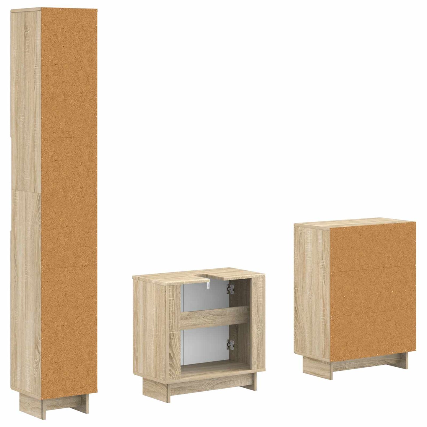 3-teiliges Badezimmer-Schranksystem EDE Sonoma-Eiche