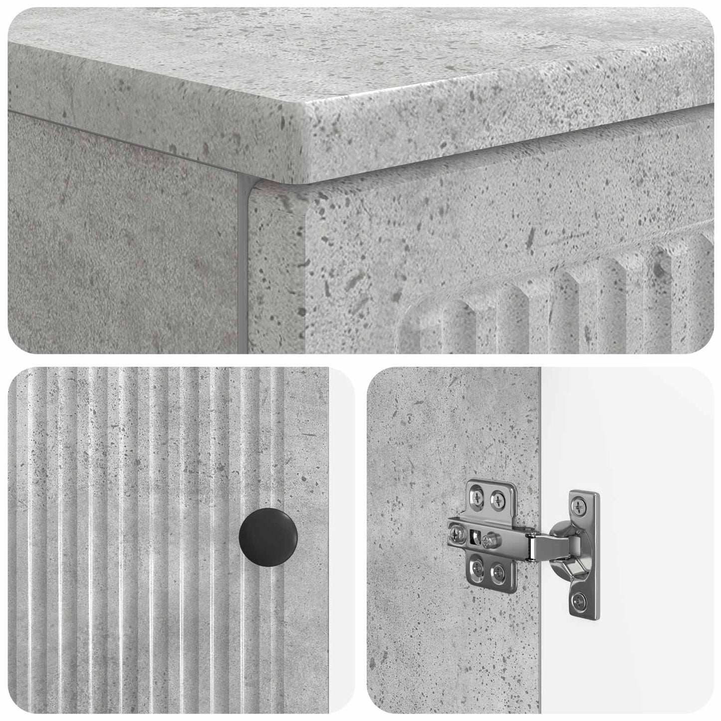 3-teiliges Badezimmer-Schranksystem EDE Betongrau Holzwerkstoff