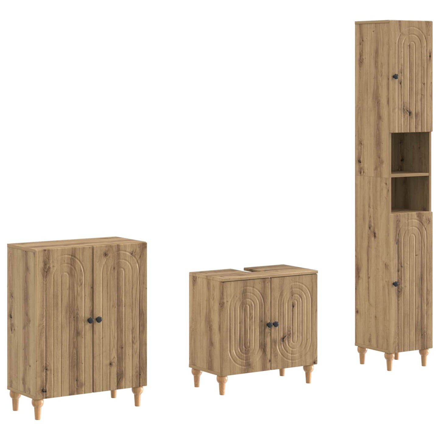 3-teiliges Badezimmer-Schranksystem ALKMAAR Artisan-Eiche
