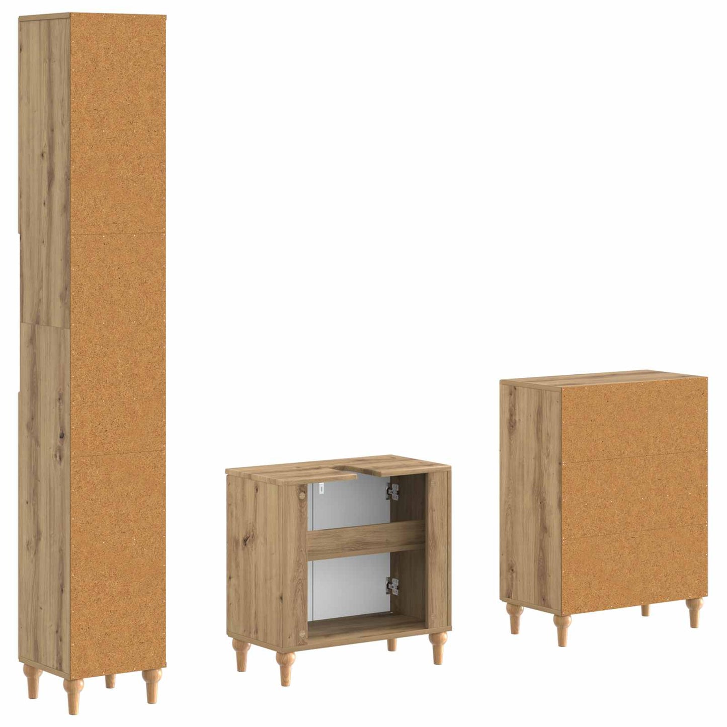 3-teiliges Badezimmer-Schranksystem ALKMAAR Artisan-Eiche