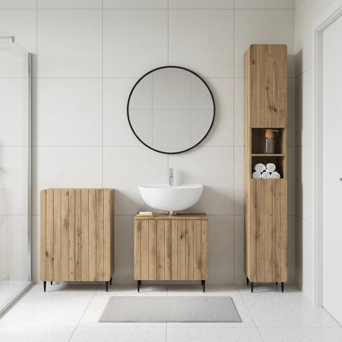 3-teiliges Badezimmer-Schranksystem ZWOLLE Artisan-Eiche