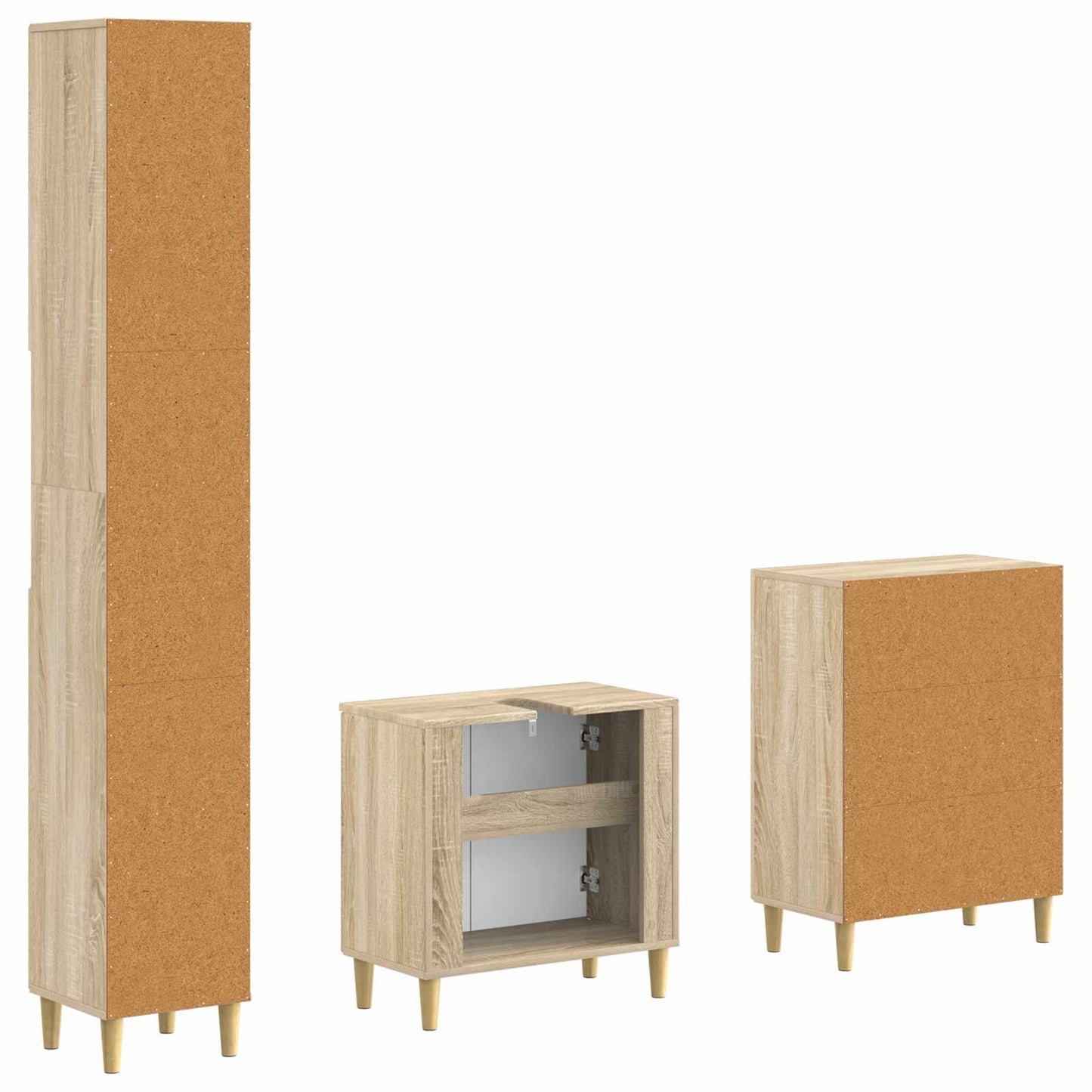 3-teiliges Badezimmer-Schranksystem ARNHEM Sonoma-Eiche