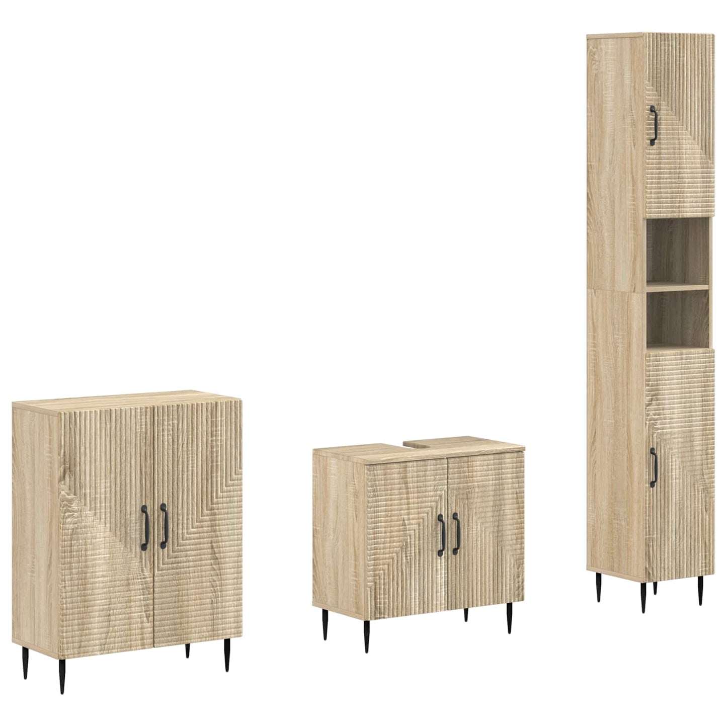 3-teiliges Badezimmer-Schranksystem HAARLEM Sonoma-Eiche