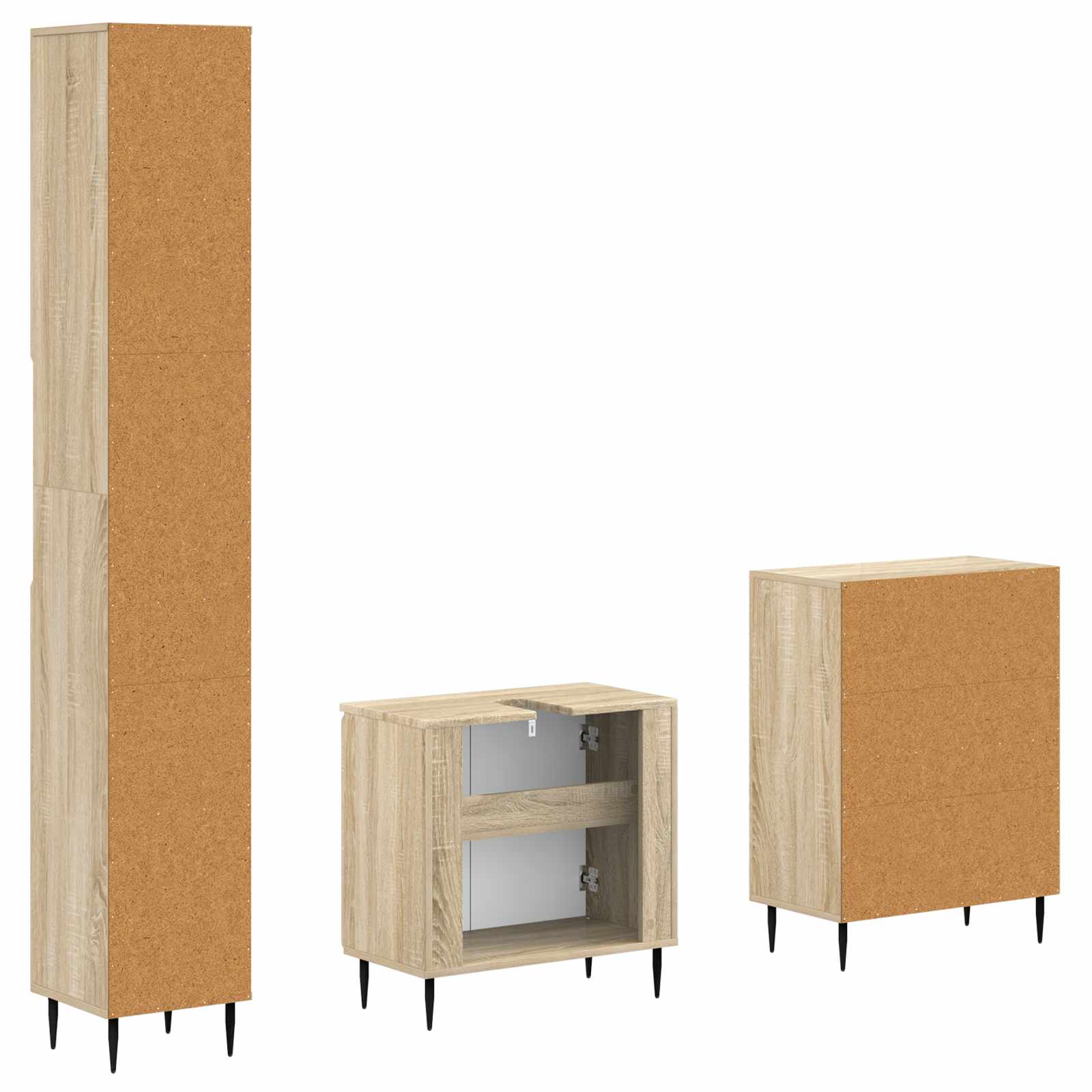 3-teiliges Badezimmer-Schranksystem HAARLEM Sonoma-Eiche