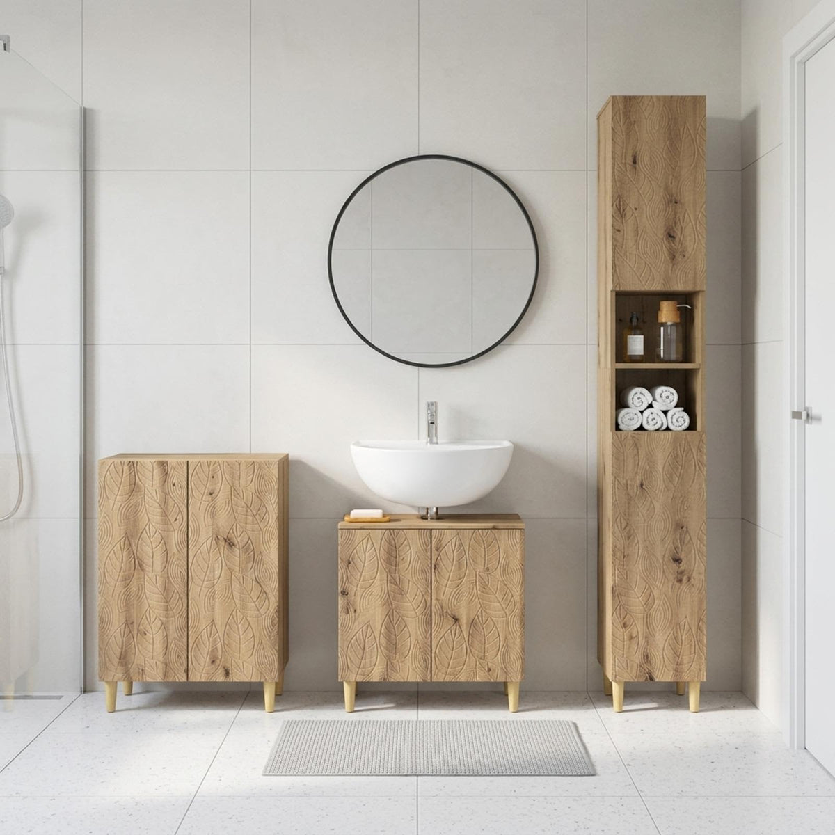 3-teiliges Badezimmer-Schranksystem DELFT Artisan-Eiche