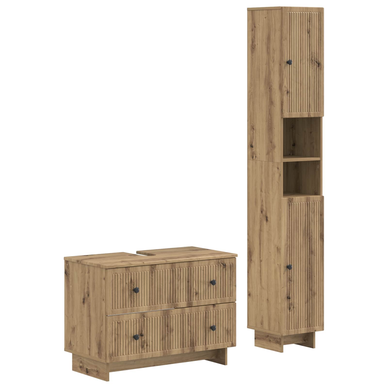2-teiliges Badezimmer Schrank Set EDE Artisan-Eiche