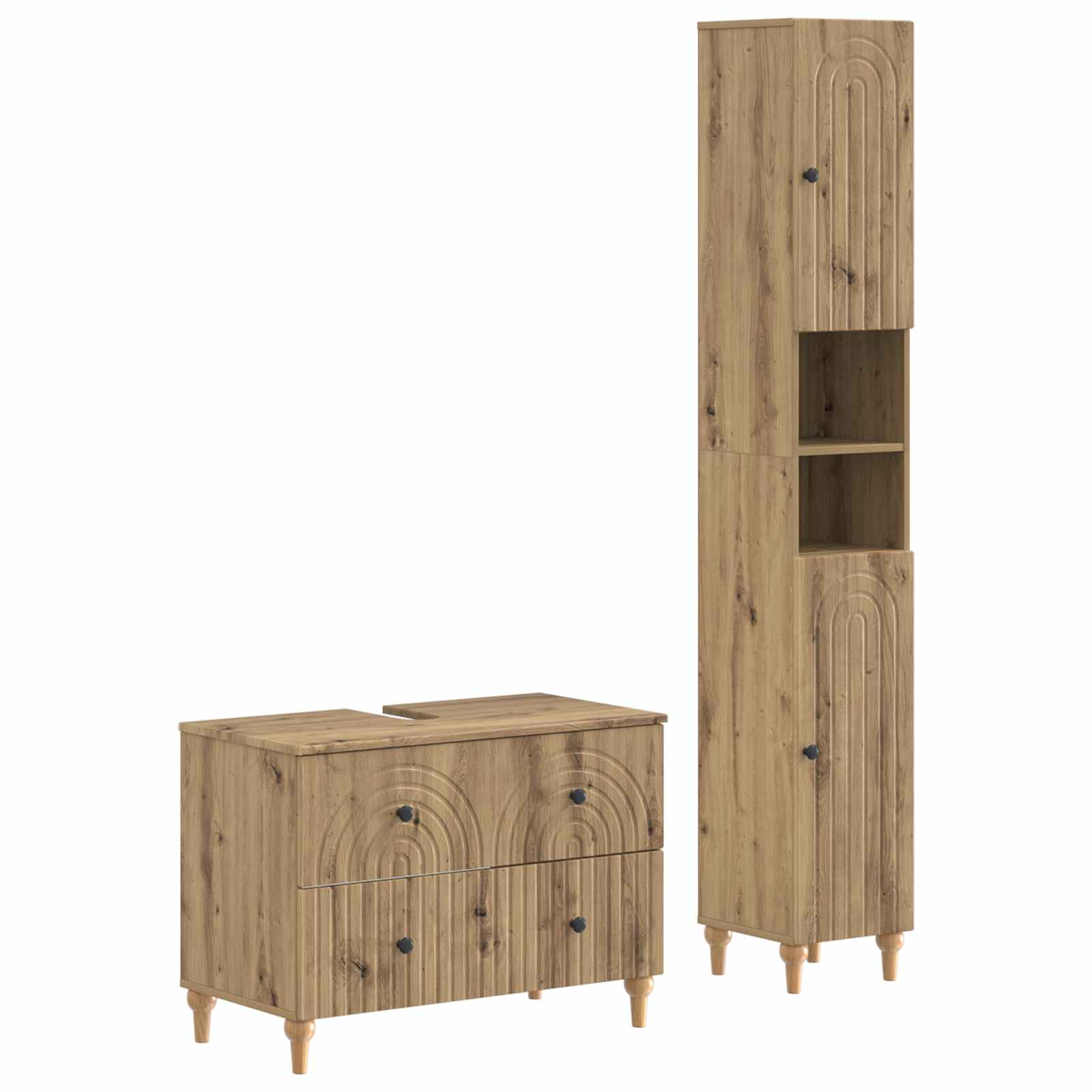 2-teiliges Badezimmer Schrank Set ALKMAAR Artisan-Eiche