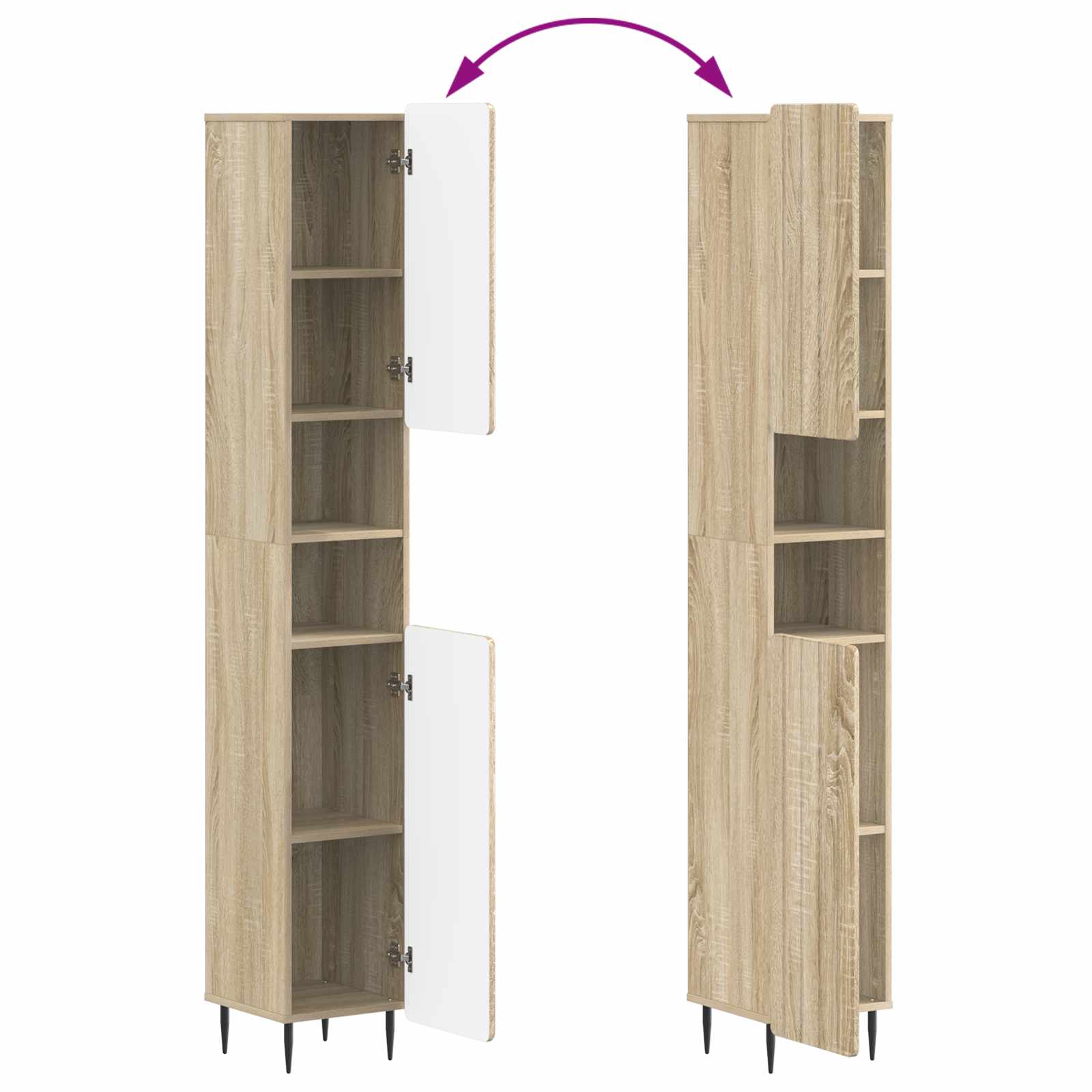 2-teiliges Badezimmer Schrank Set ZWOLLE Sonoma-Eiche