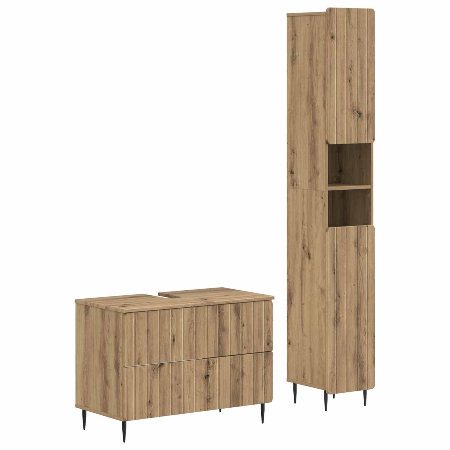 2-teiliges Badezimmer Schrank Set ZWOLLE Artisan-Eiche