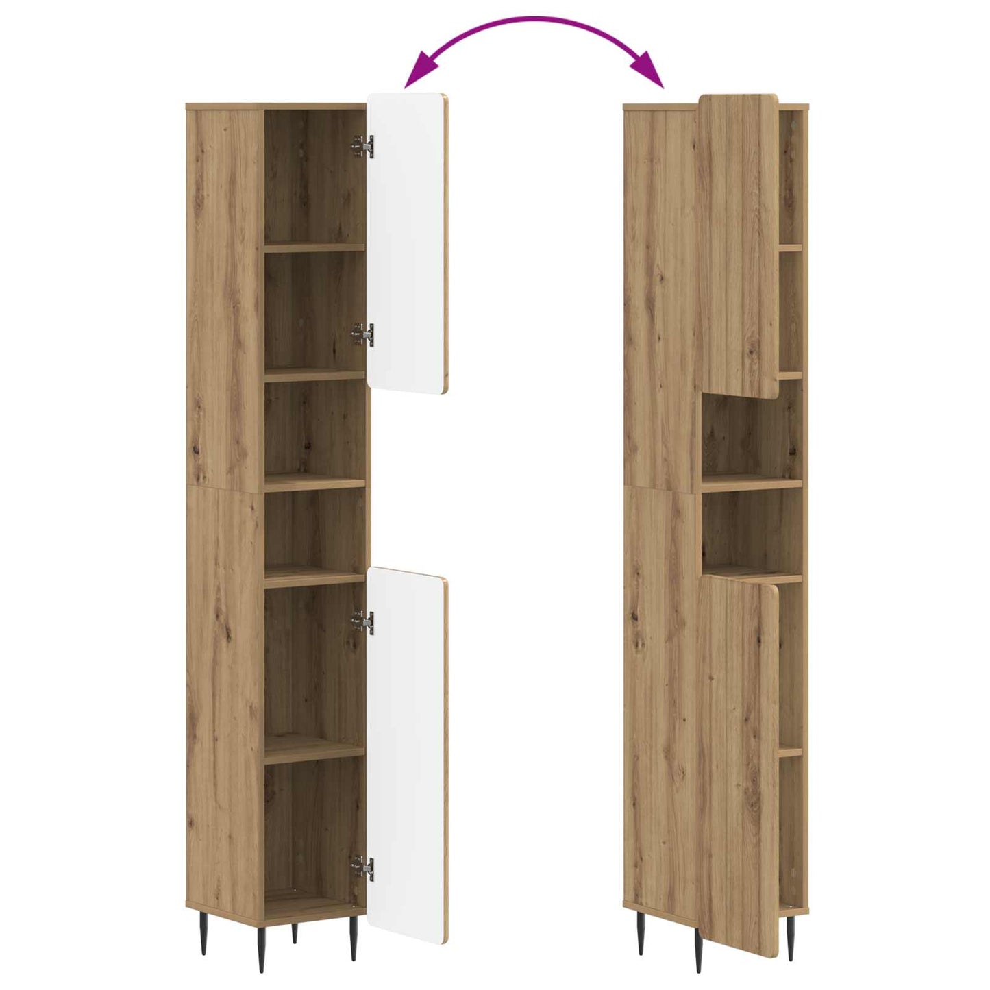2-teiliges Badezimmer Schrank Set ZWOLLE Artisan-Eiche