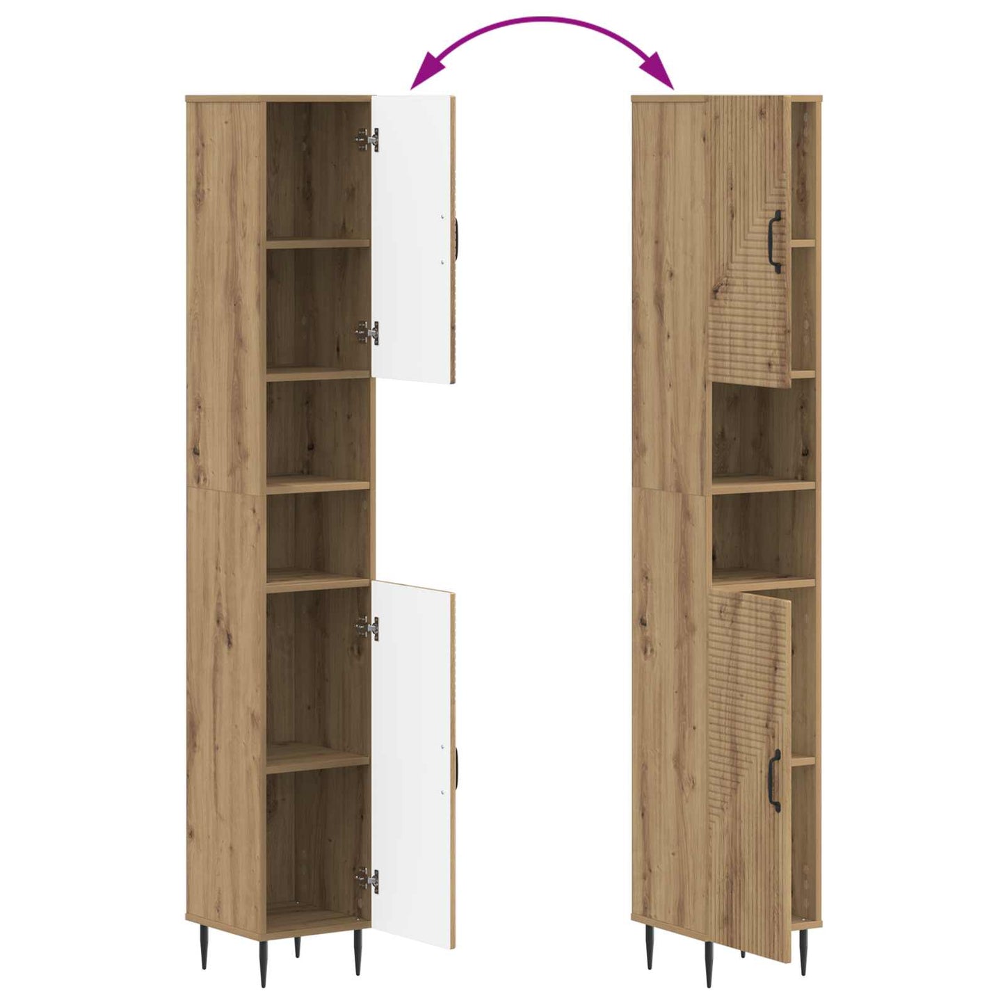 2-teiliges Badezimmer Schrank Set HAARLEM Artisan-Eiche