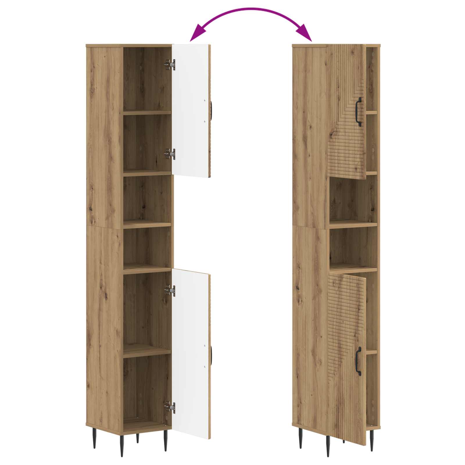 2-teiliges Badezimmer Schrank Set HAARLEM Artisan-Eiche