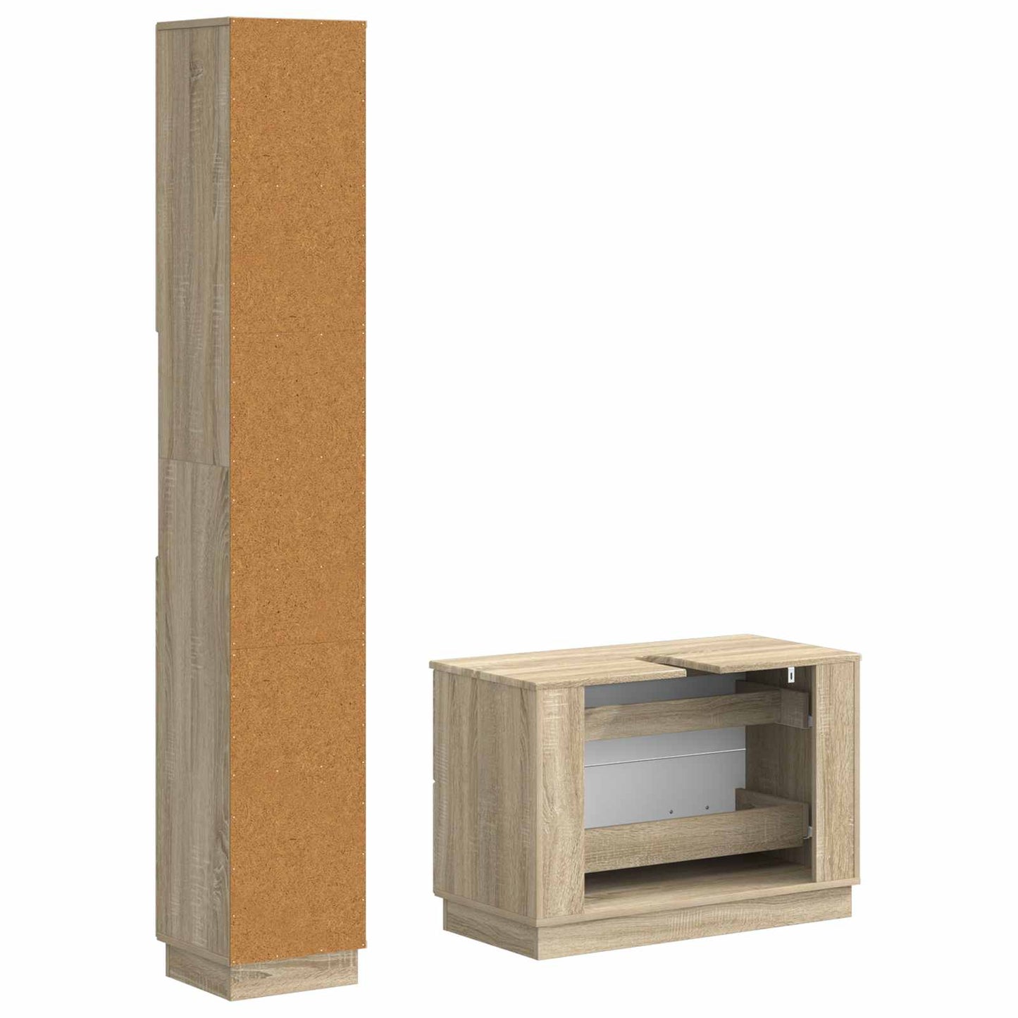 2-teiliges Badezimmer Schrank Set HOORN Sonoma-Eiche