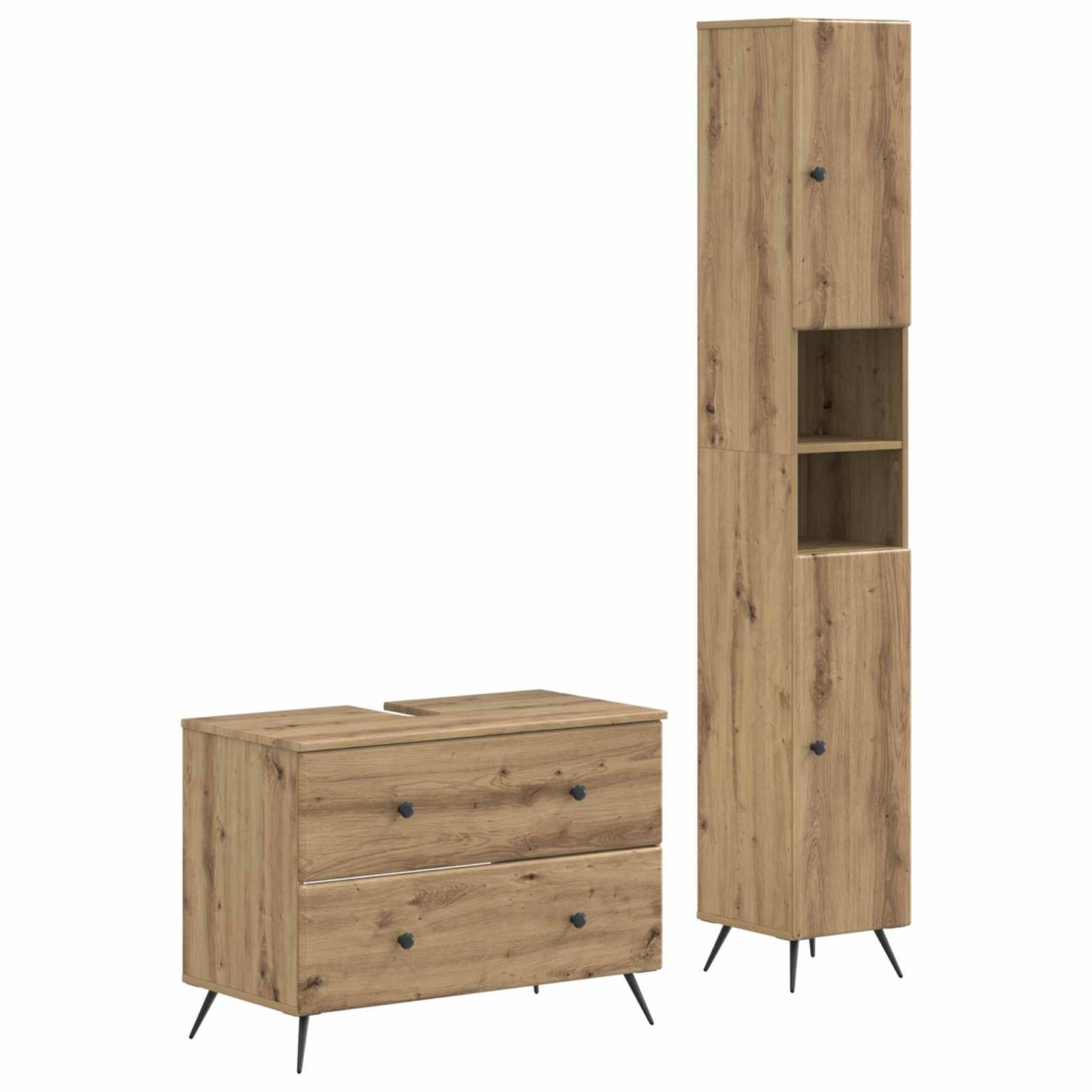 2-teiliges Badezimmer Schrank Set BREDA Artisan-Eiche