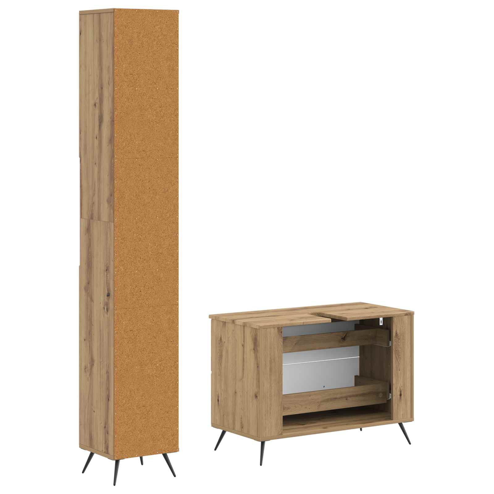 2-teiliges Badezimmer Schrank Set BREDA Artisan-Eiche
