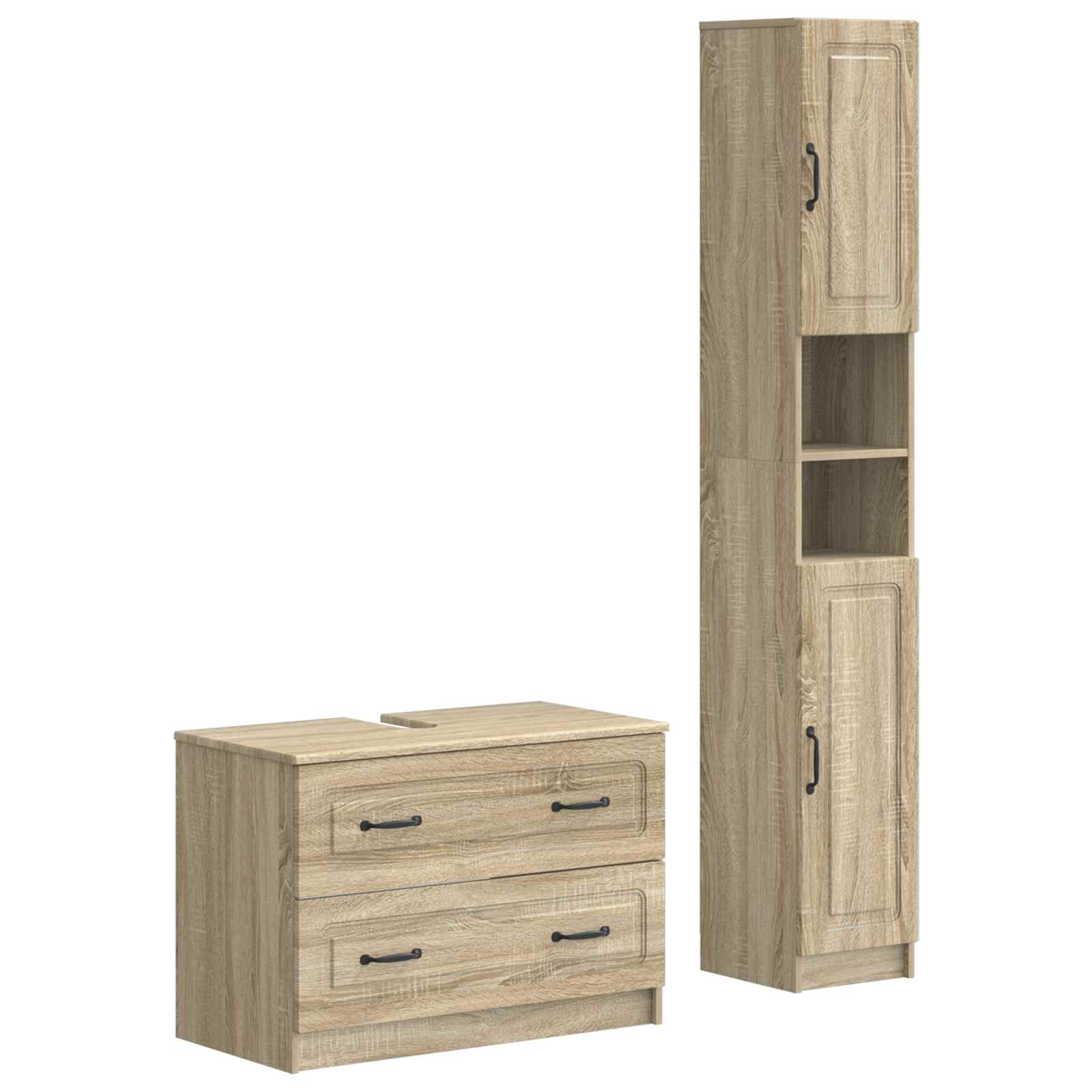 2-teiliges Badezimmer Schrank Set UTRECHT Sonoma-Eiche