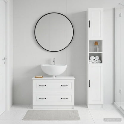 2-teiliges Badezimmer Schrank Set UTRECHT Hochglanz Weiß