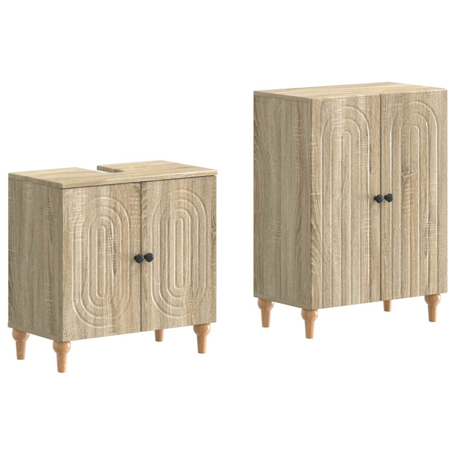 2-teiliges Badezimmer Schrank Set ALKMAAR Sonoma-Eiche