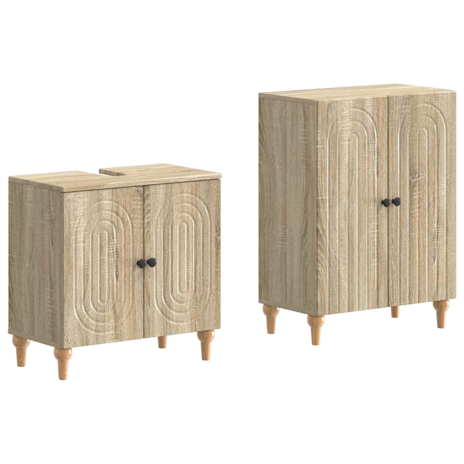 2-teiliges Badezimmer Schrank Set ALKMAAR Sonoma-Eiche