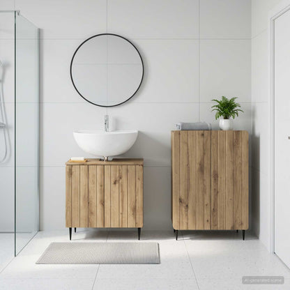 2-teiliges Badezimmer Schrank Set ZWOLLE Artisan-Eiche