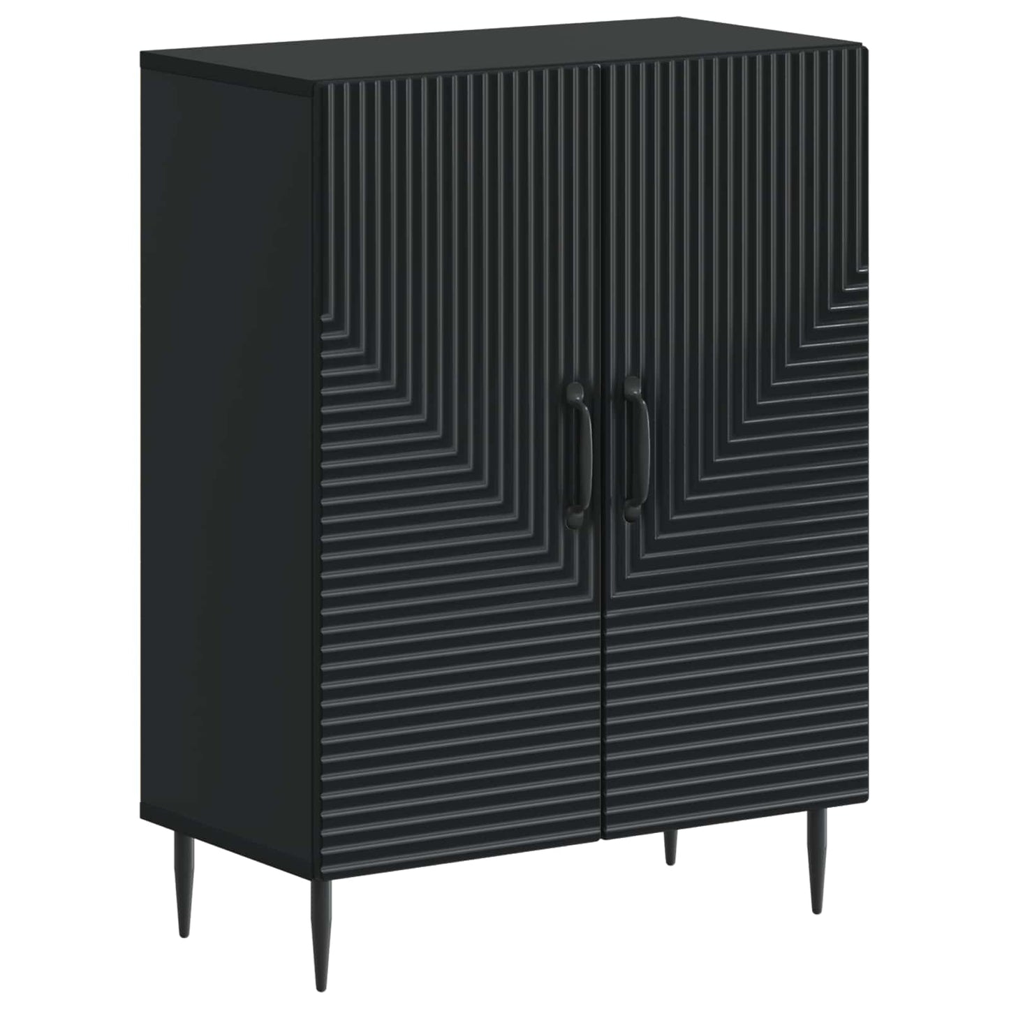 2-teiliges Badezimmer Schrank Set HAARLEM Schwarz Holzwerkstoff