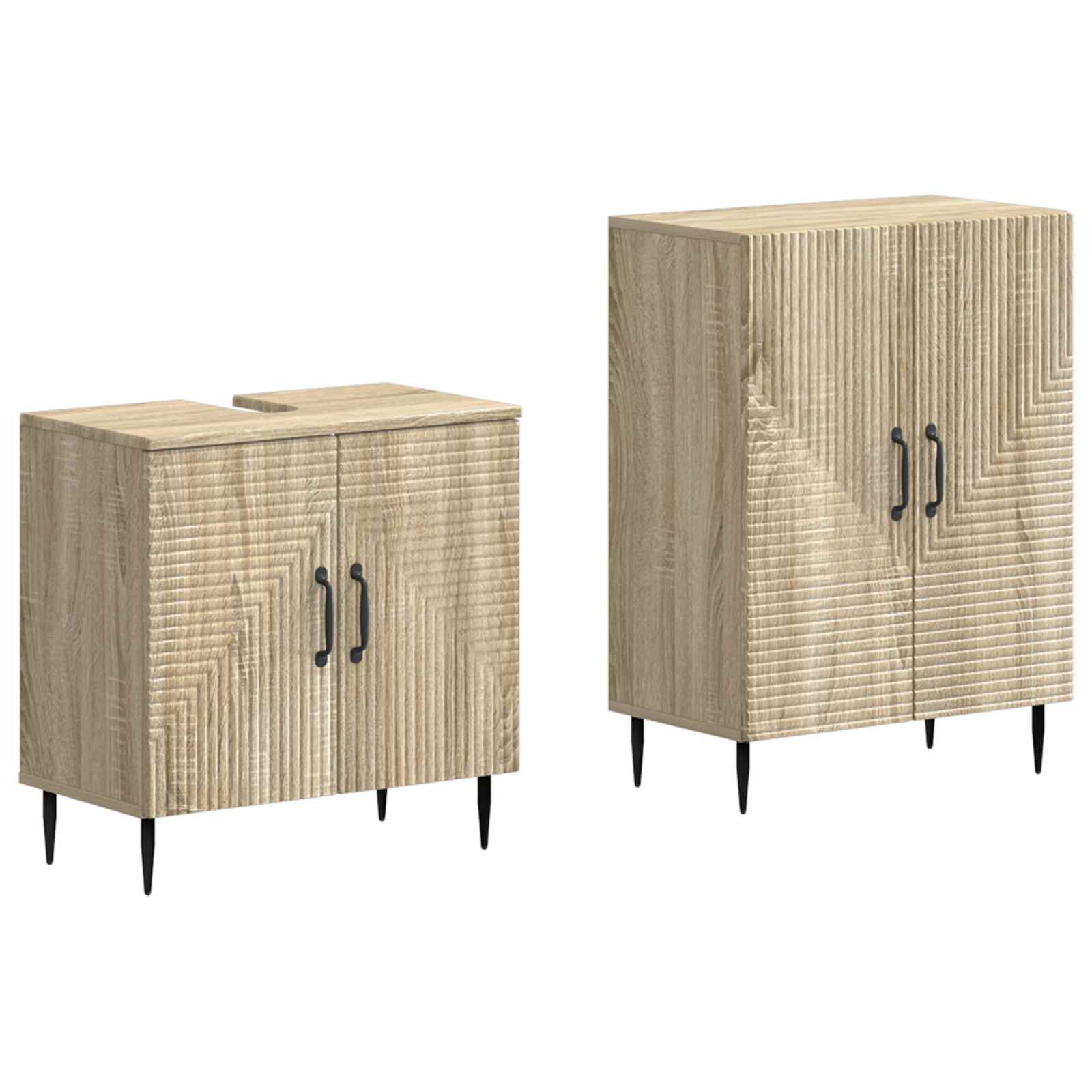 2-teiliges Badezimmer Schrank Set HAARLEM Sonoma-Eiche