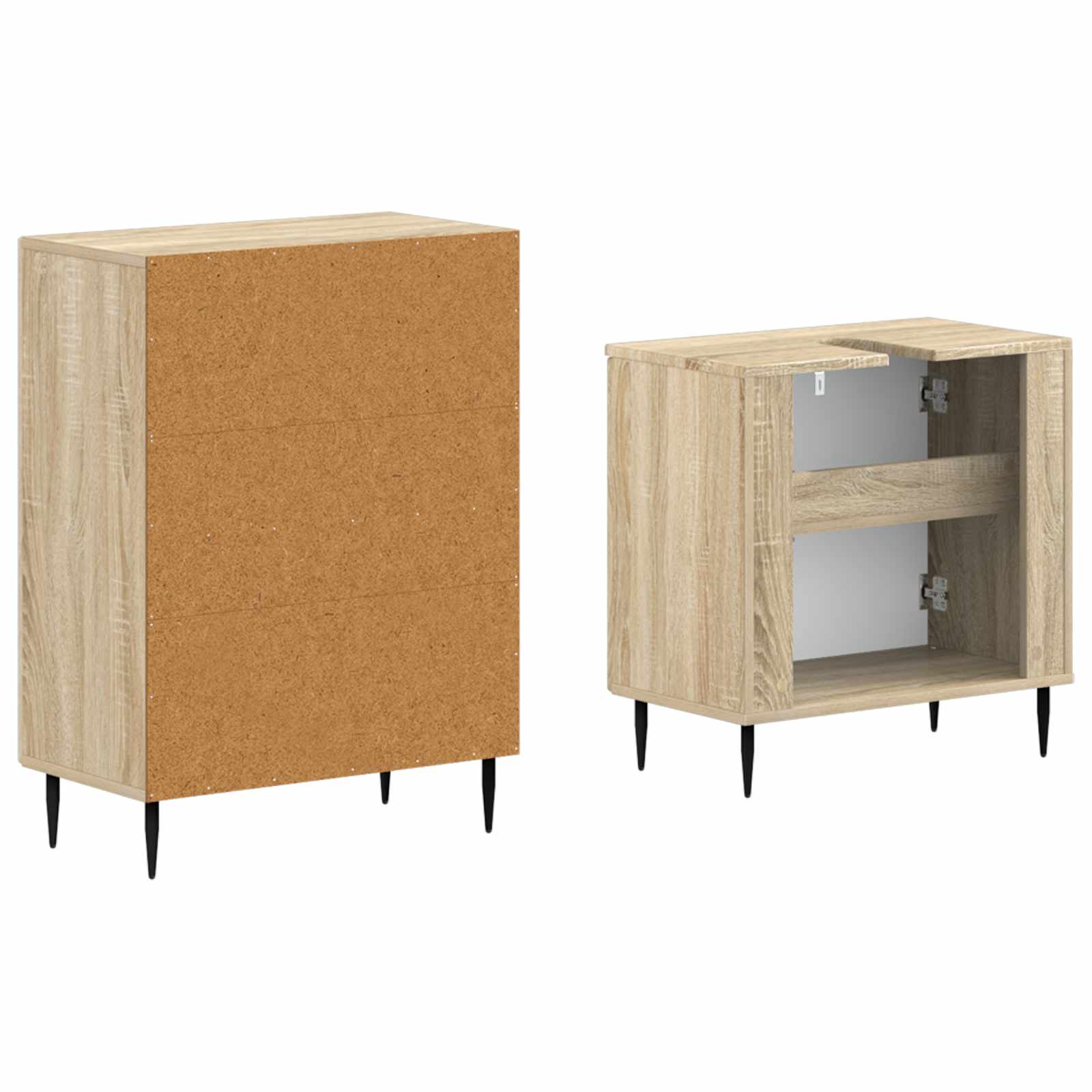 2-teiliges Badezimmer Schrank Set HAARLEM Sonoma-Eiche