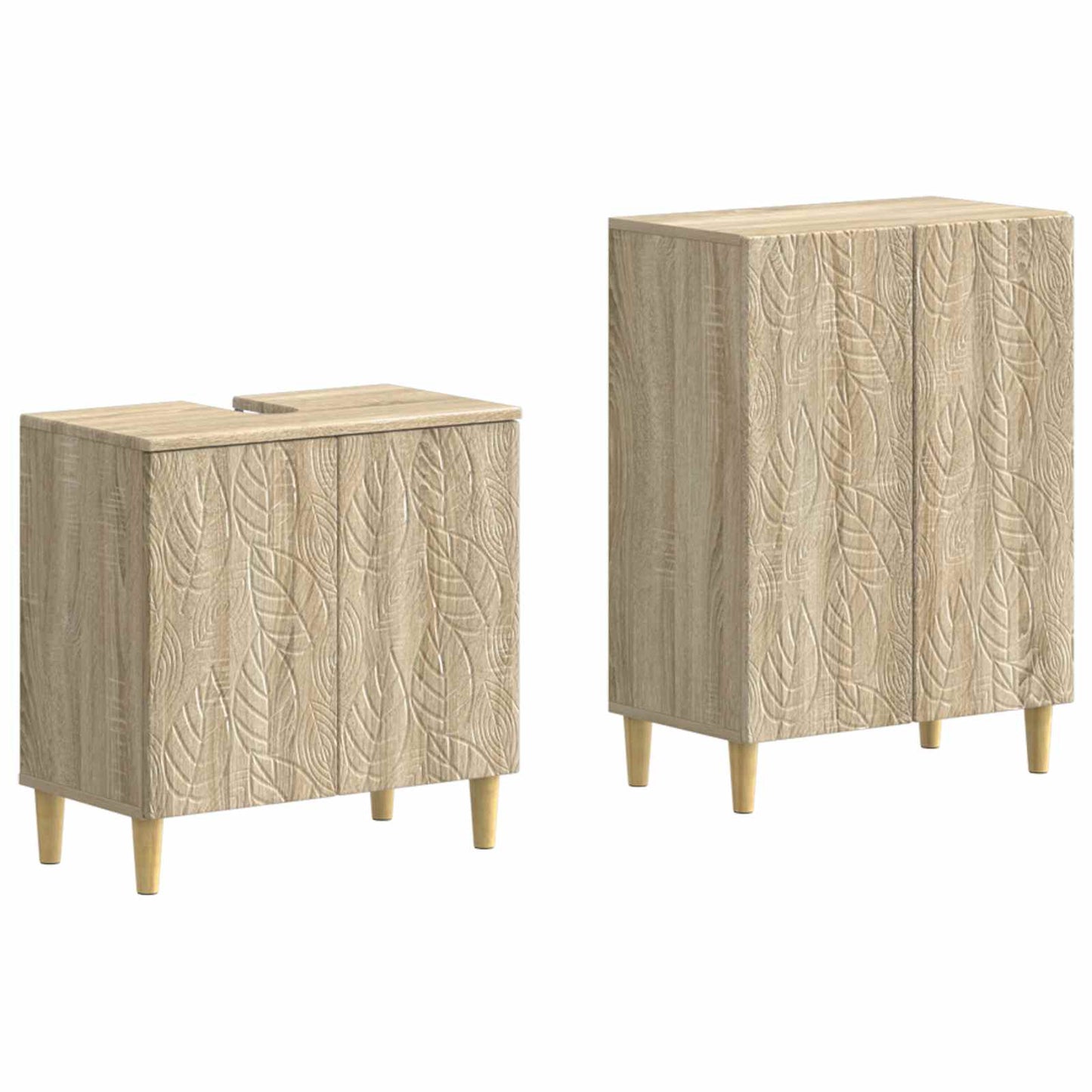 2-teiliges Badezimmer Schrank Set DELFT Sonoma-Eiche