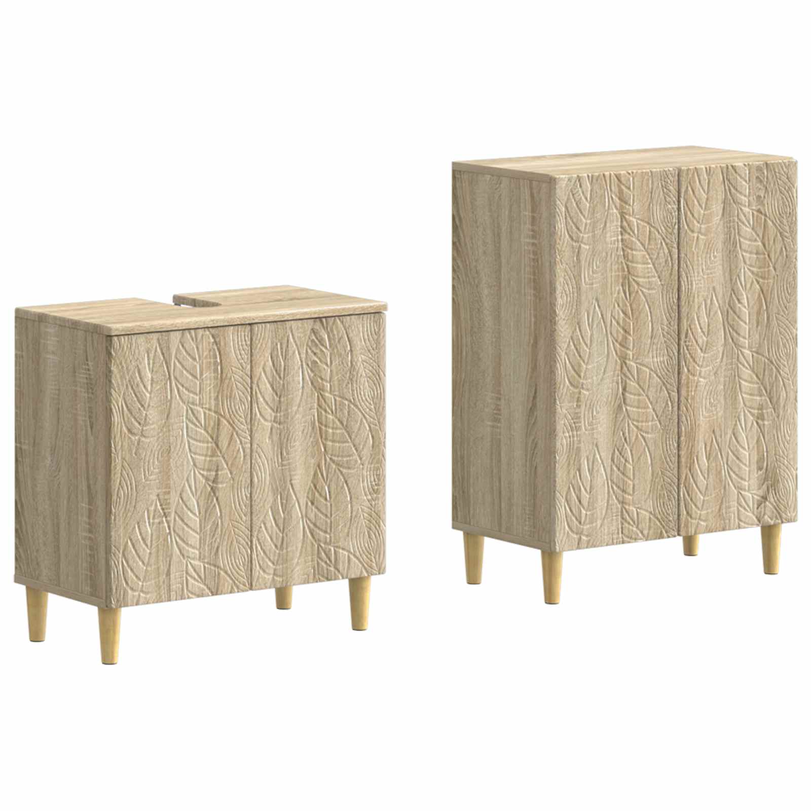 2-teiliges Badezimmer Schrank Set DELFT Sonoma-Eiche